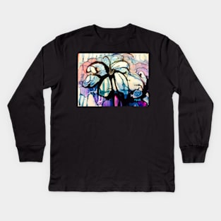 ghostly flower Kids Long Sleeve T-Shirt